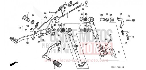 PEDALE DE FREIN/PEDALE DE CHANGEMENT NX2502L de 1990